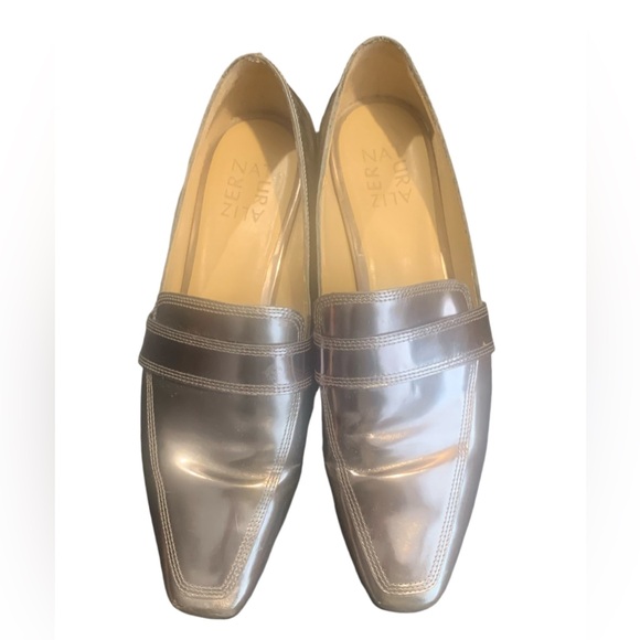 Naturalizer Women’s Cicero Leather Metallic Snip Toe Flat Slip On Shoe Size 8M - Picture 2 of 13